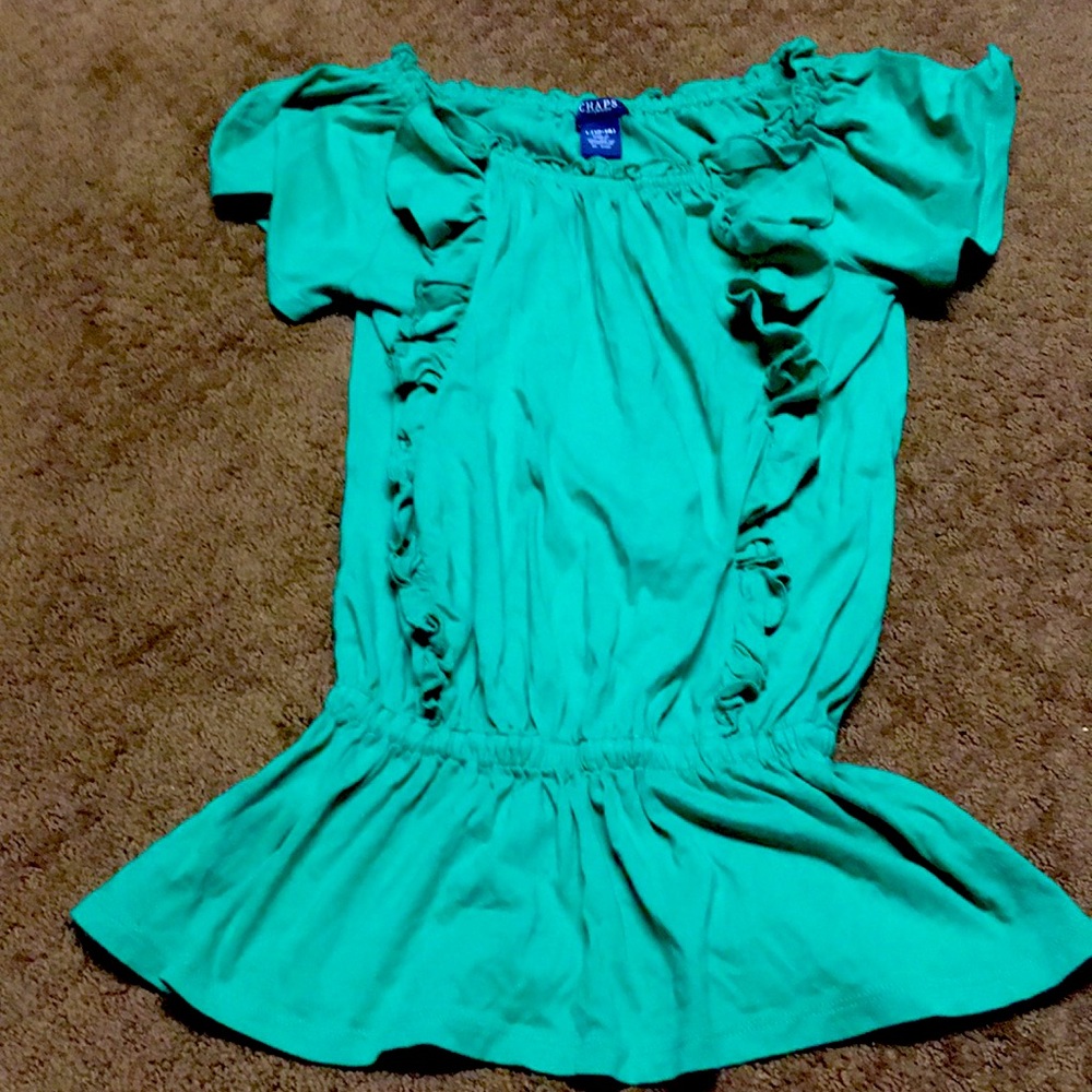 Chaps blouse Girl size 12 green, St. Patrick’s holidays parties EUC